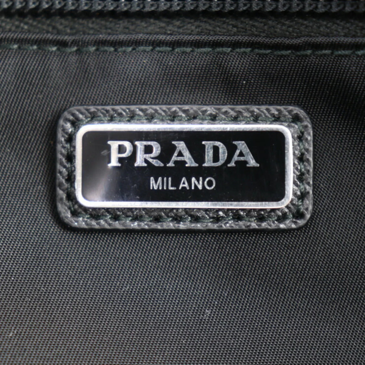 black (Good) handbag nylon PRADA Prada triangle bag hardware 2NA819 second Pre-Owned leather silver clutch logo