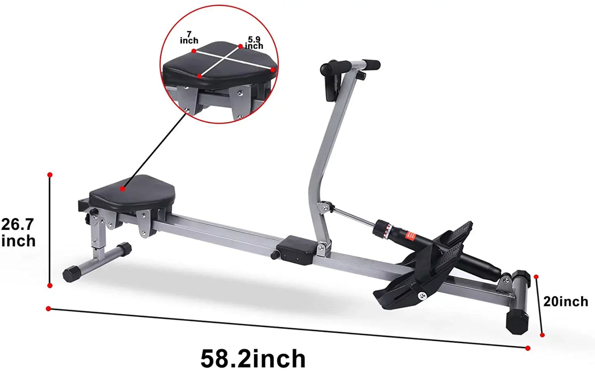 and Digital Monitor of Maximum 260 Load, Black Fitness Rower lbs Machine Rowing YSSOA Ergometer,