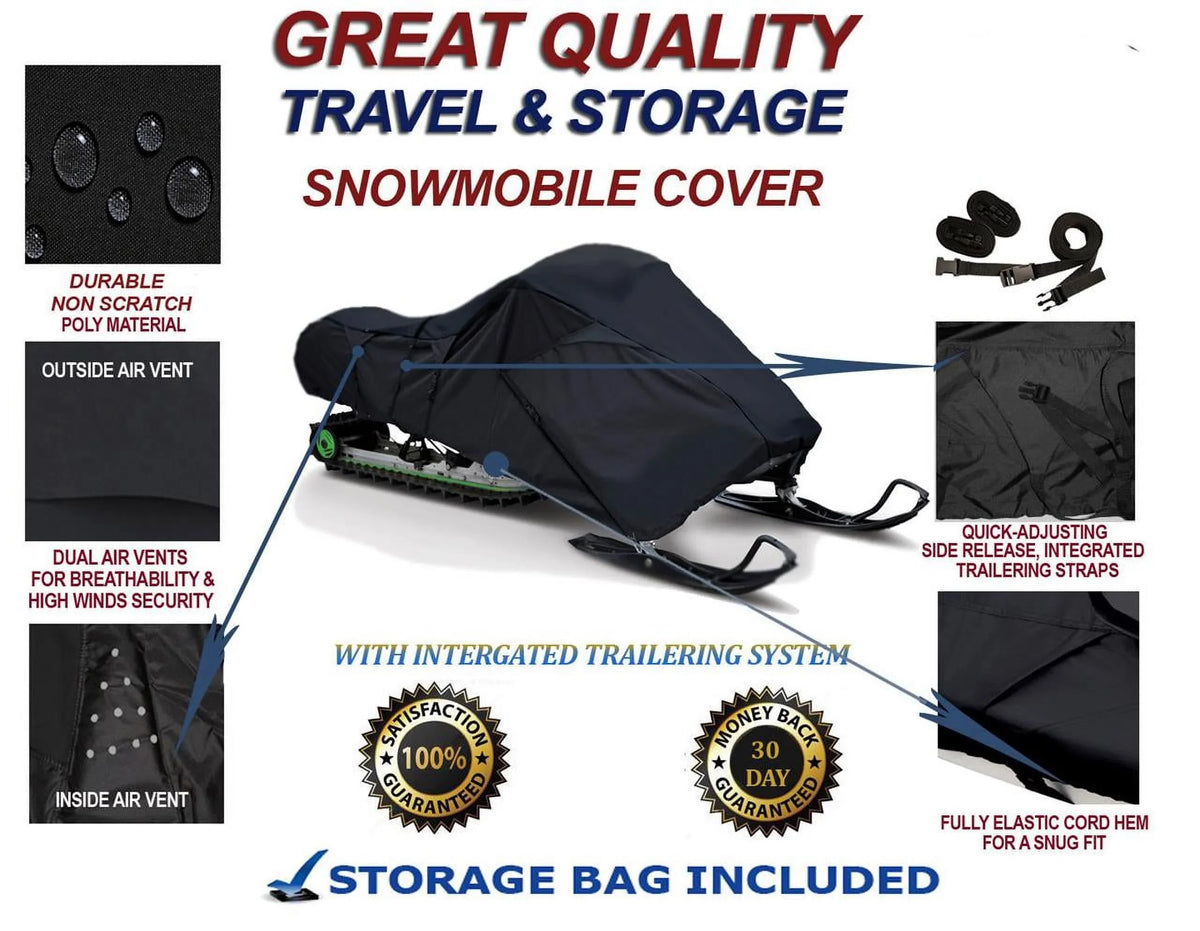 Cover 2007-2007 for 300D HO SDI Sport Travel Bombardier and Mud Doo GSX Ski Sleds. Protection 2-TEC Slush Storage Snowmobile 600 Compatible and