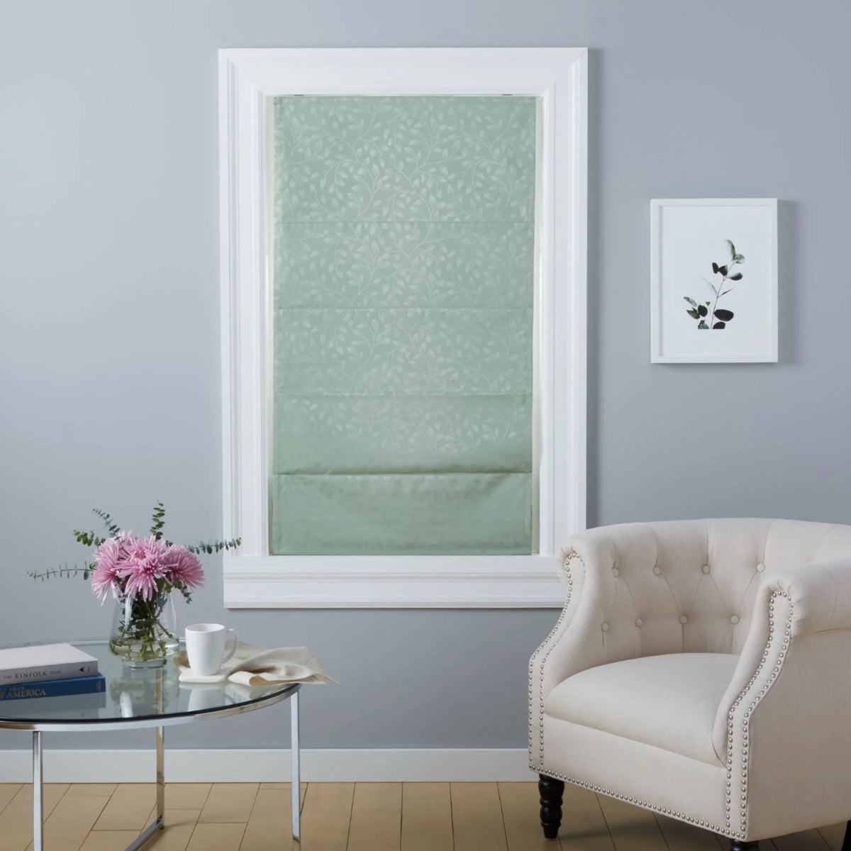 Roman Botanical Total Home Bolan 23"x Shade, 64", Exclusive Sage Blackout