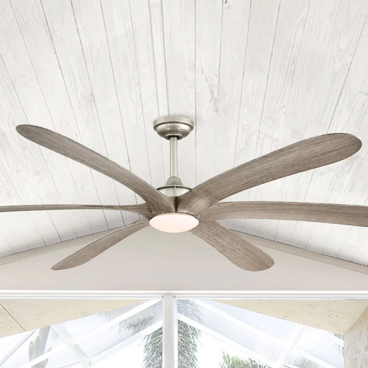Light Motor and Nickel with Fan Remote Driftwood 72-inch Ceiling 6-Blade Uncle Parrot DC