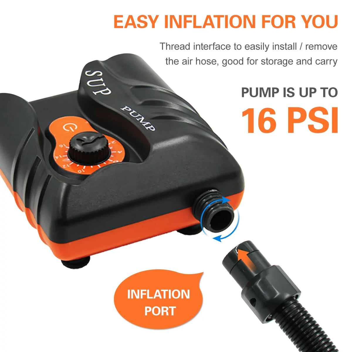 Pump and with EasytoUse Boats, 16 PSI Air Electric Nozzles 6 Edition Inflatables for