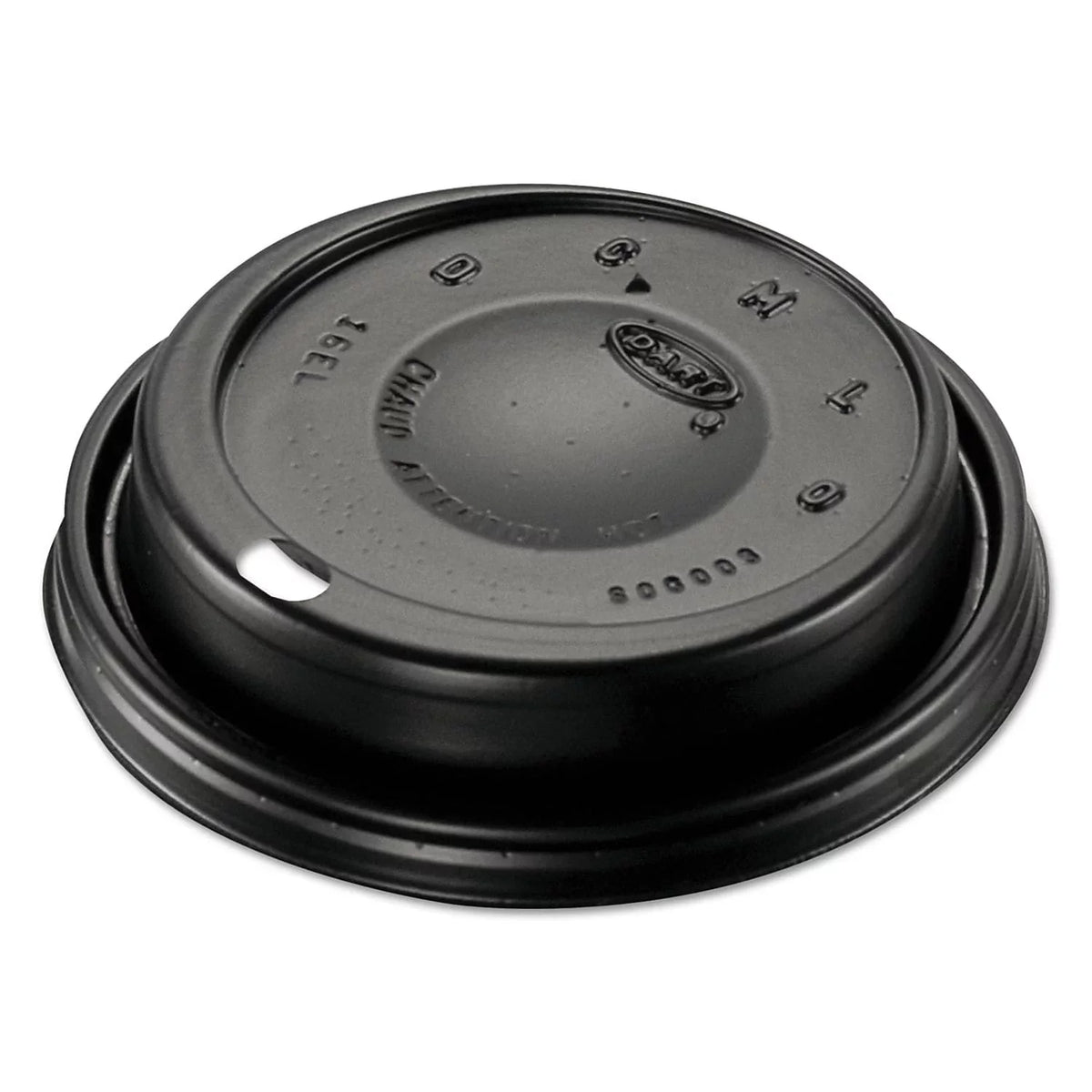 Cappuccino 16ELBLK (1000/Carton) Dome Sipper Plastic - Lids Black Dart