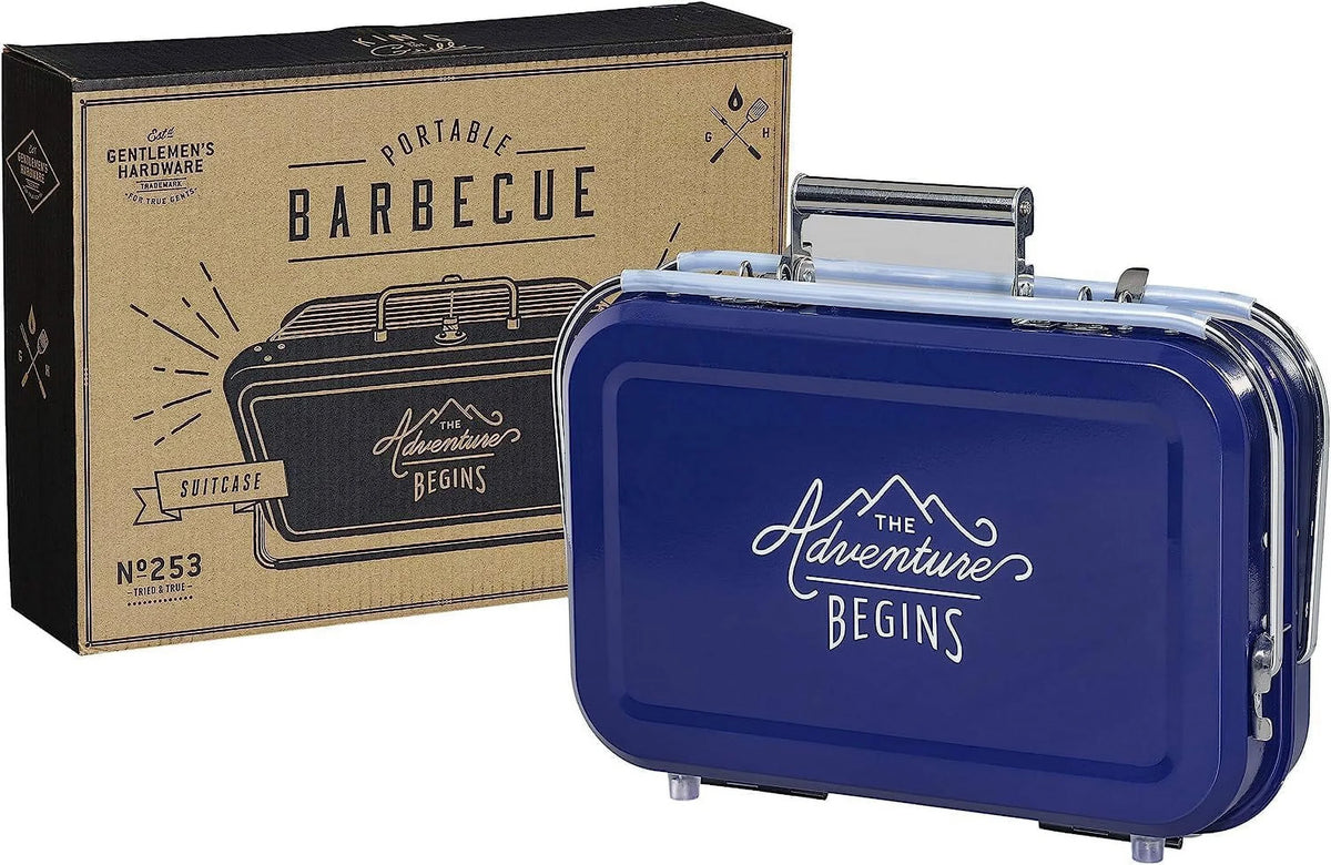 Lightweight, Go, Grilling Convenient Case, Metal On Portable Carrying (Blue) YANPO Barbeque Easy Durable, Retro - For Charcoal to Assemble, the w/