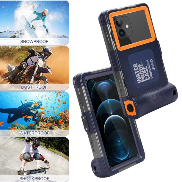 Protective for Snorkeling Sharp Photo Lanyard Surfing Inch all Phones Swimming Z2 6.9 Diving Video to Underwater Up Professional Waterproof Housing with UrbanX [15m/50ft] Case LCD And