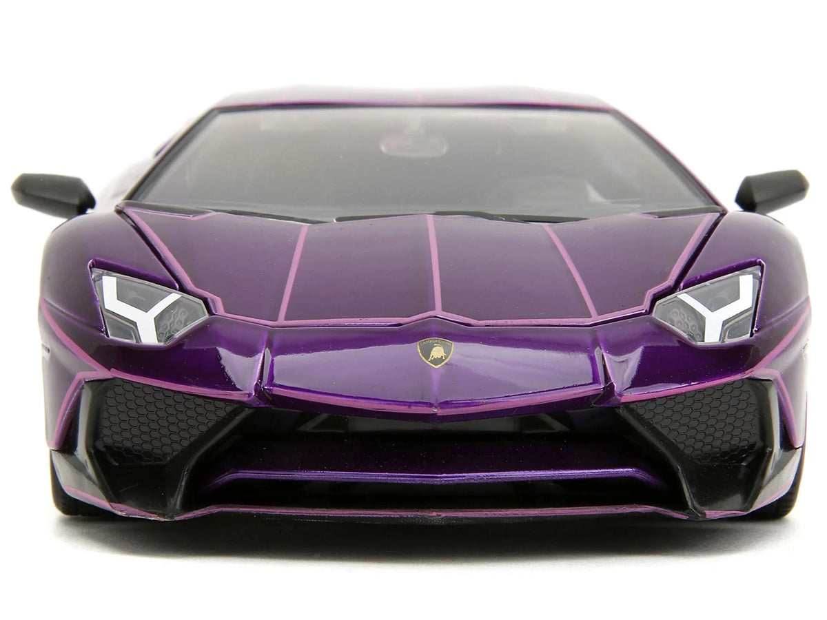 Series Aventador Car Diecast SV Pink by Lamborghini Jada Slips" Model with Purple "Pink 1/24 Graphics Candy
