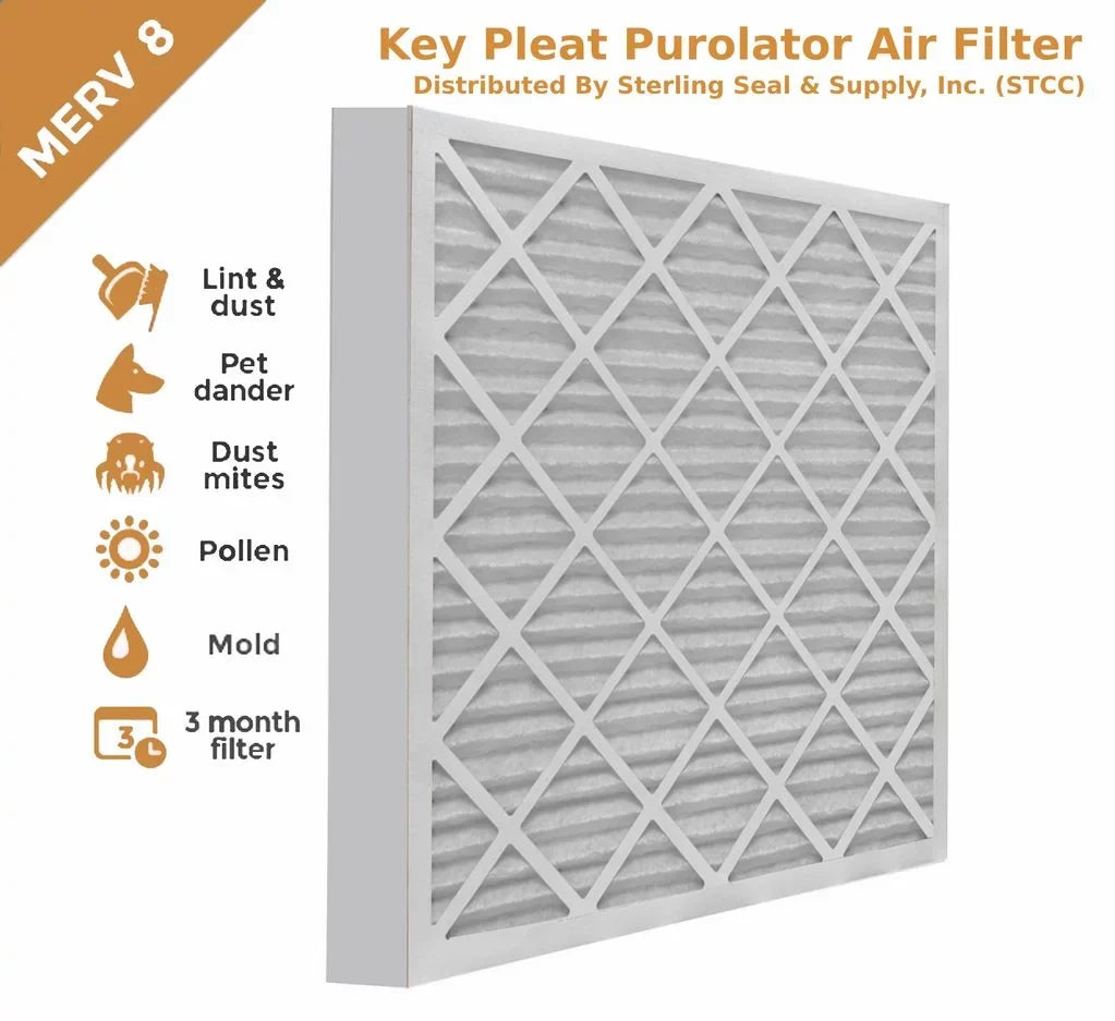 Pleat MERV (6 Key - Purolator 8 Filter Air Pack) 14x25x2