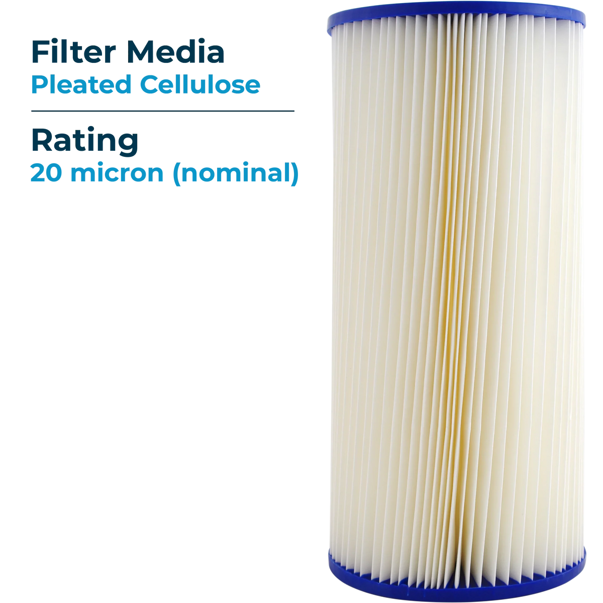 Sediment Pleated ECP20-BB SP-EC20-BB Cellulose 255491-43 10x4.5 Micron 8) (Case of SpiroPure 20 Filter Cartridge Water