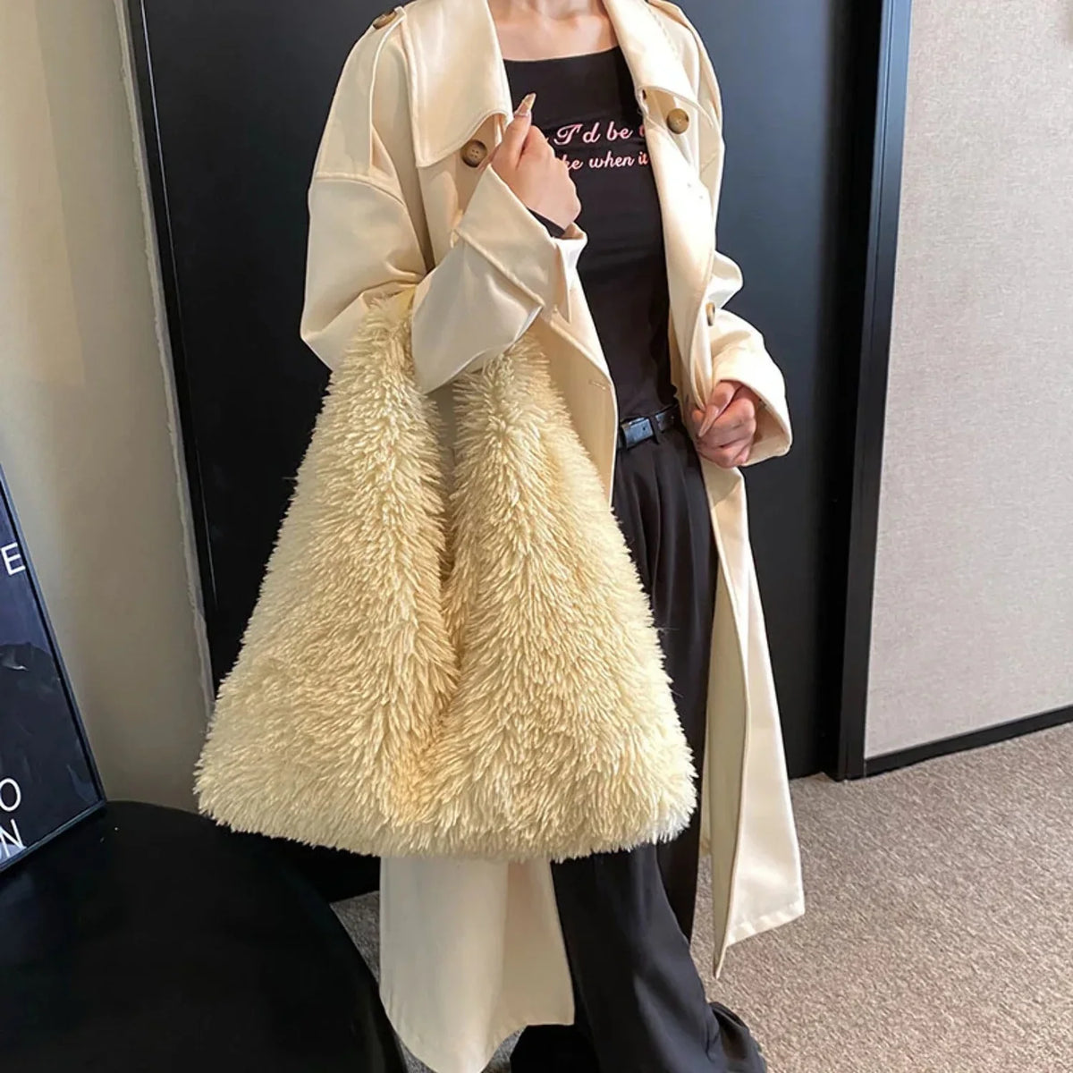Armpit Trend Luxury Cute Autumn Women Tote Shoulder And Designer Ainter Handbags Plush For Fashion New Bags Bag Large-capacity