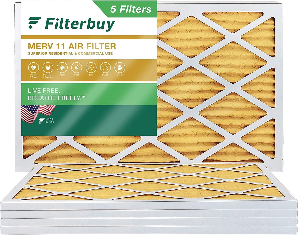 Pleated Filters 14x25x1 AC MERV (5-Pack) HVAC Filterbuy 11 Air Furnace
