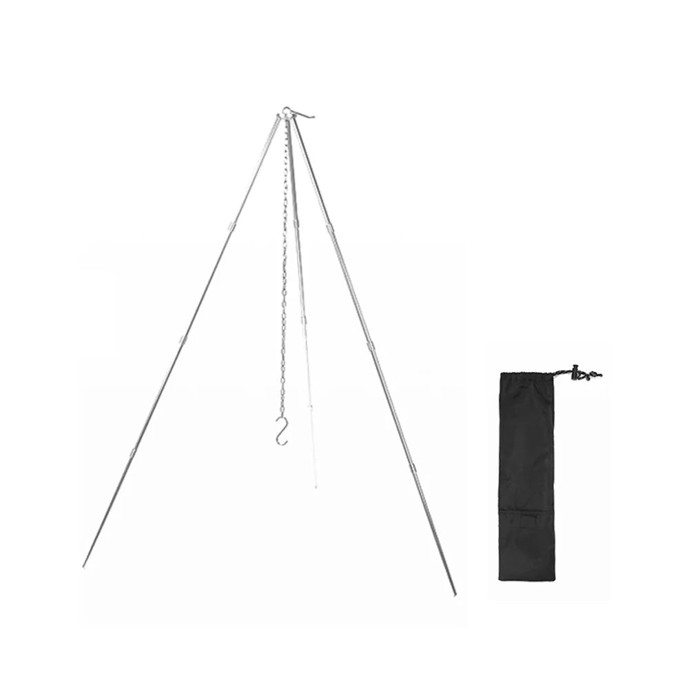 Bonfire Pot Bracket Portable for Tripod Picnic Folding Detachable Arealer Campfire Hung Stand Alloy Camping BBQ Aluminum Rack