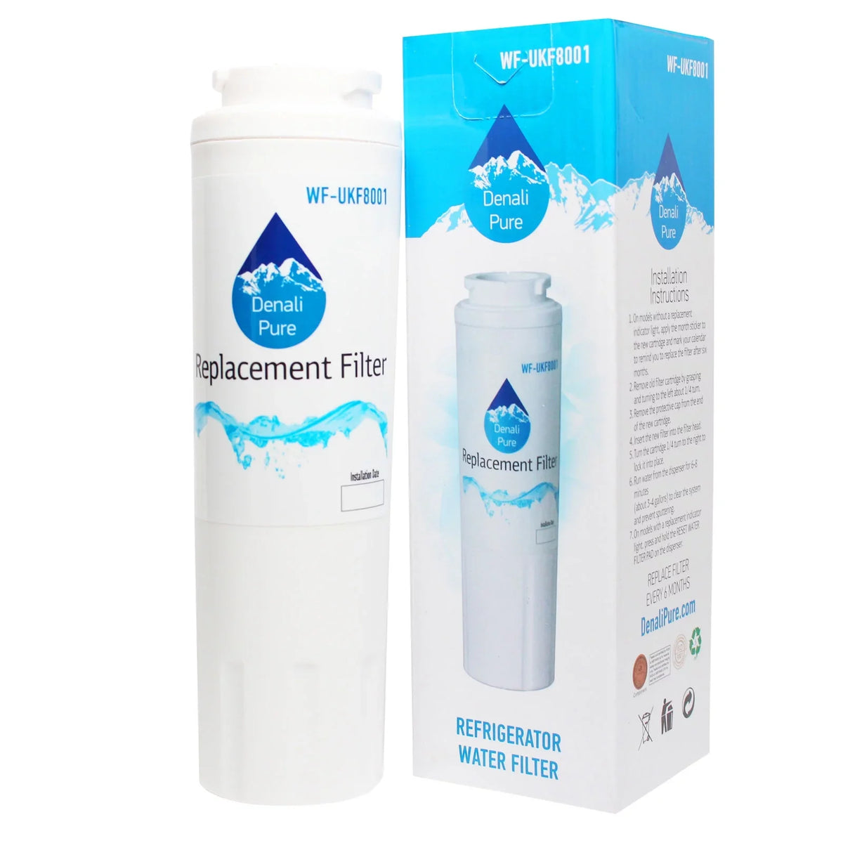 '- Pure Amana Water Compatible Denali 4-Pack Fridge with Refrigerator Filter Brand Filter - Cartridge Water Replacement ABL2037FES for Amana UKF8001AXX