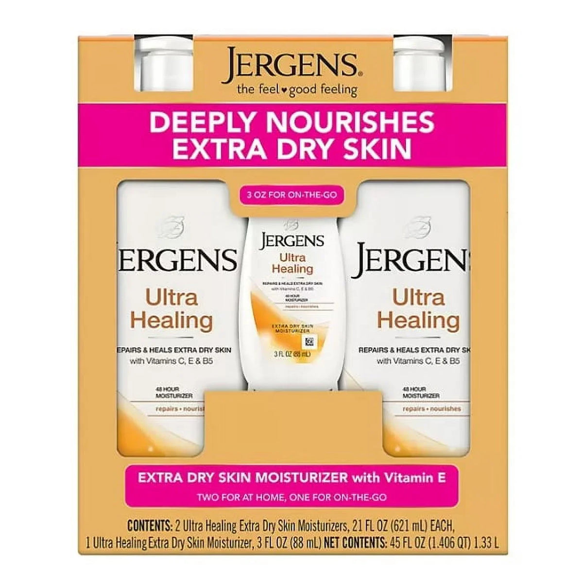 Jergens Extra (21 fl. + Healing Dry oz.) Skin Ultra pk. 2 oz., 3 Moisturizer