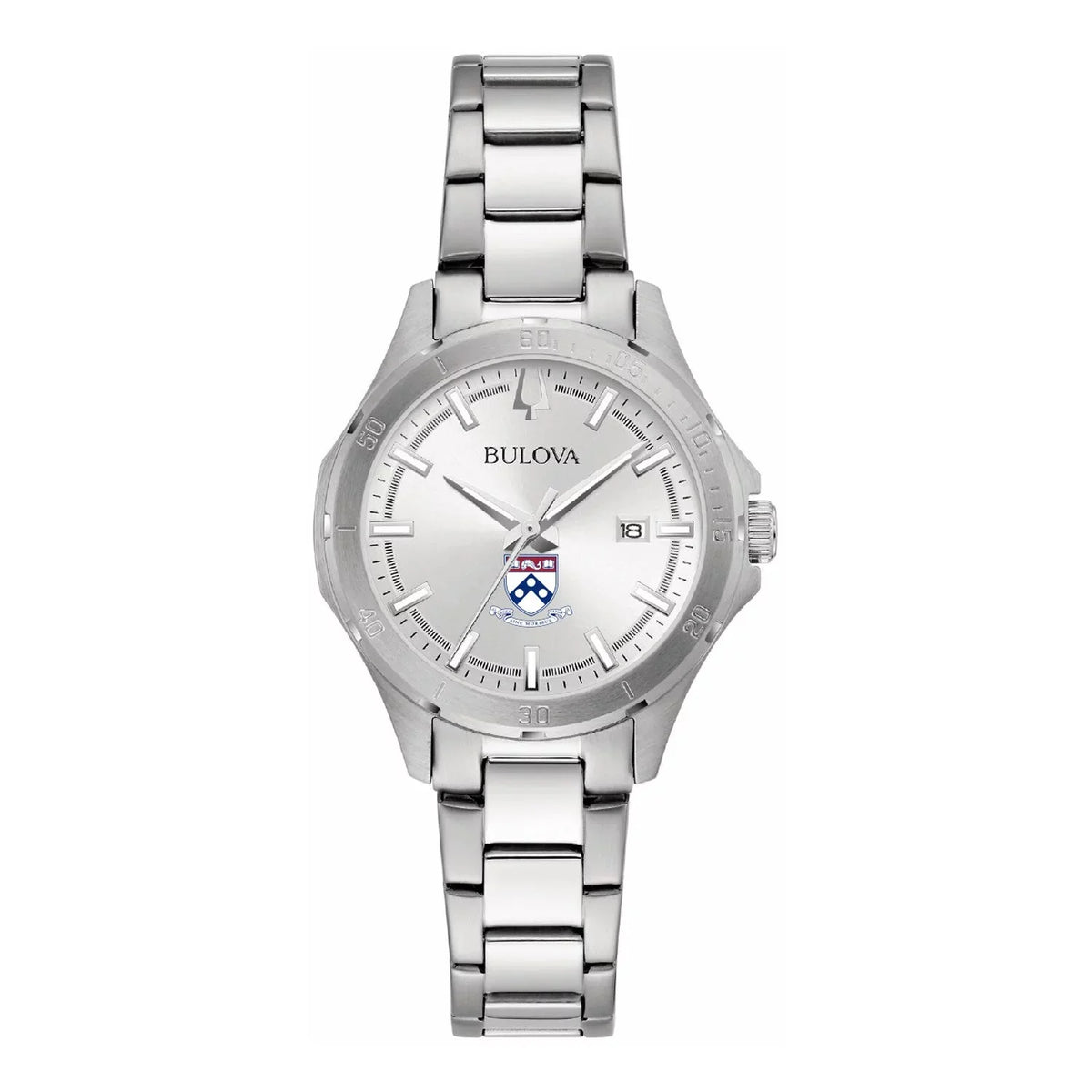 Bulova Women's Steel Watch Sport Classic Silver Stainless Quakers Pennsylvania