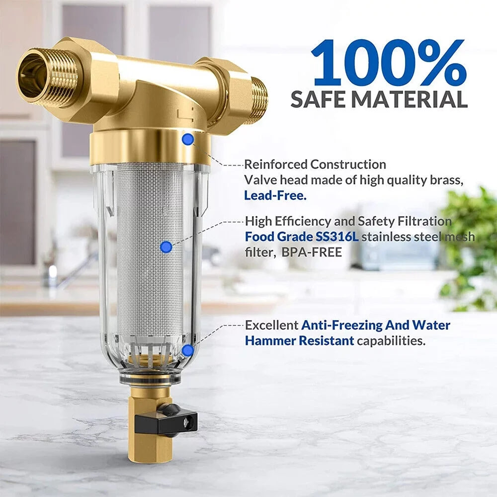 Filter Micron Spin 50 Water Sediment 2X System/whole House Water Pre-Filter Down