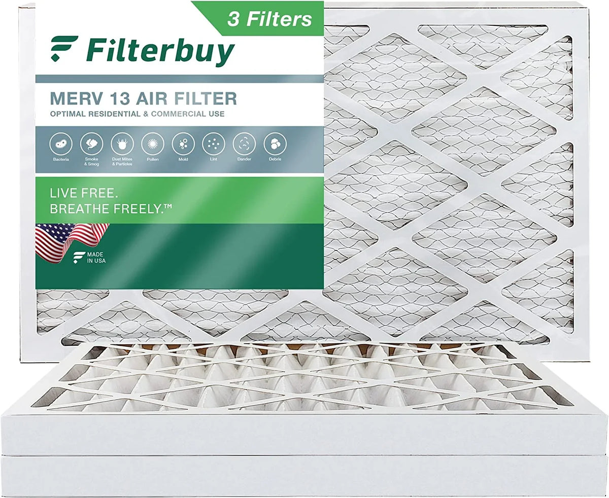 MERV Air 13 (3-Pack) Filters 16x36x2 Furnace Pleated HVAC Filterbuy AC