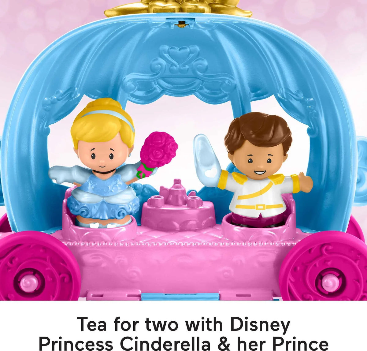 People Dancing Disney with Princess Horse Carriage Figures Little Playset Cinderella’s & Toddler