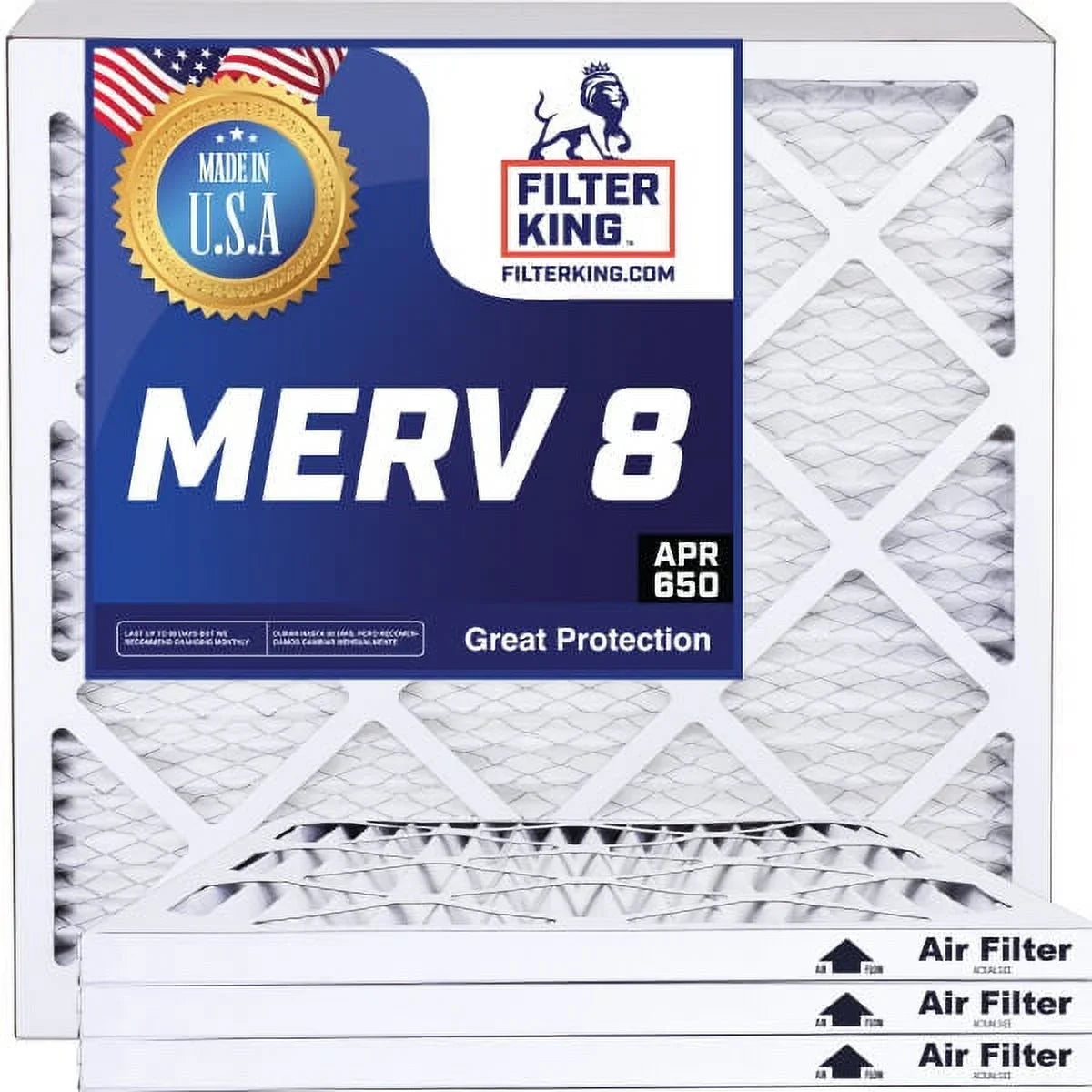 Filter | | 12 x x Size: HVAC IN .75" 43 8 Filters 4-PACK 12x43x1 Actual Pleated A/C Filter MERV | MADE Furnace King USA Air |