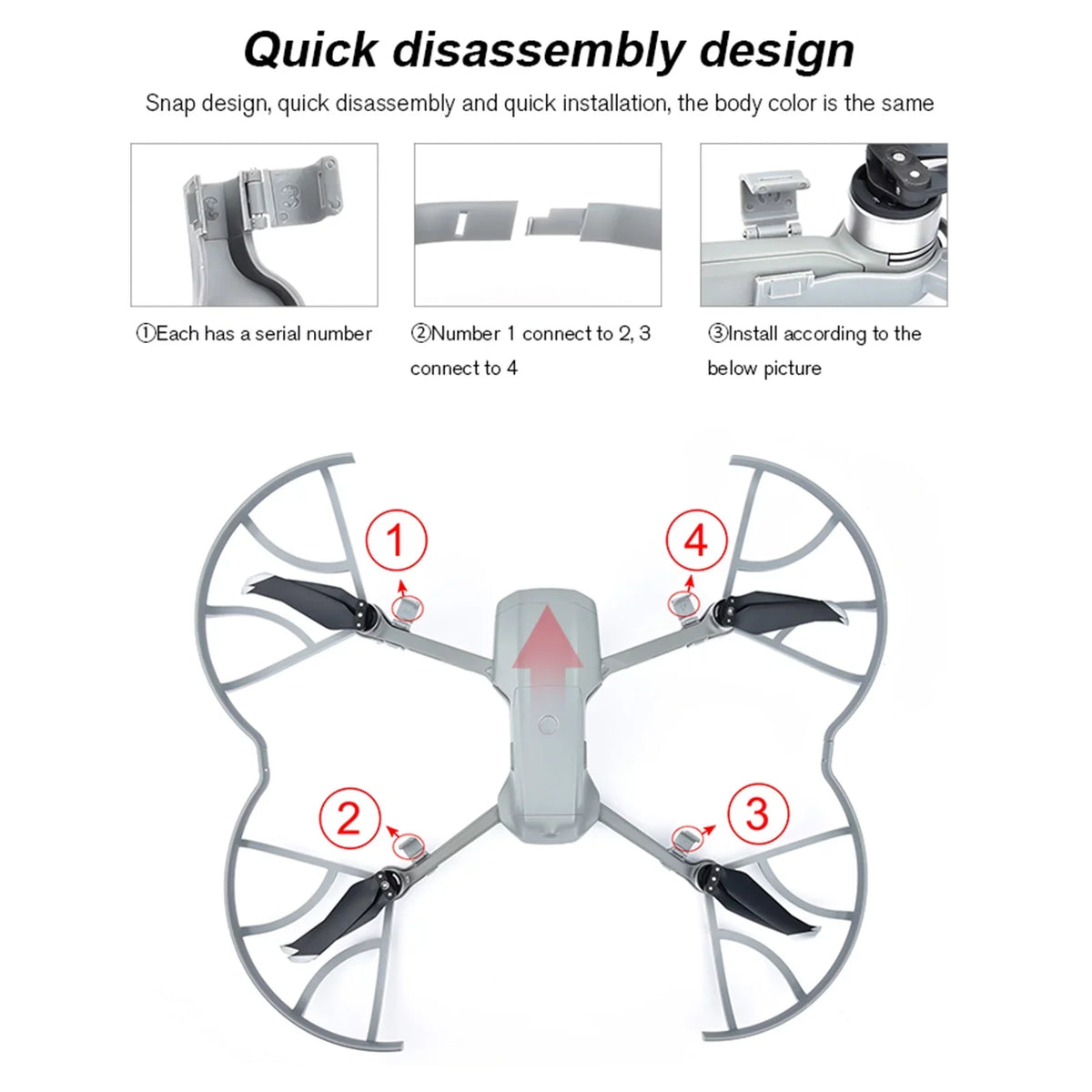 Compatible 2 2S/Mavic Removable Drone CACAGOO Air Propeller Accessories with Guards AIR Propellers Protector
