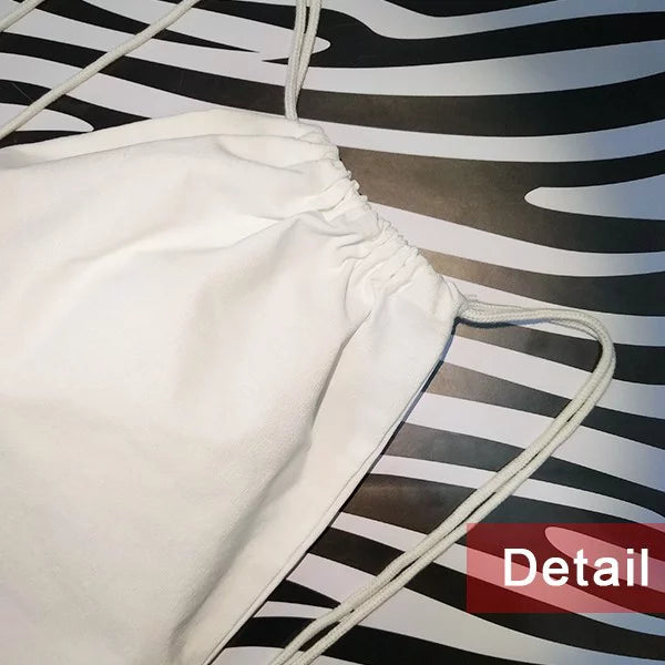 Shopping Fashion Deco Lies Backpack Mesh Art Canvas Rest Bag Animal Reusable Drawstring