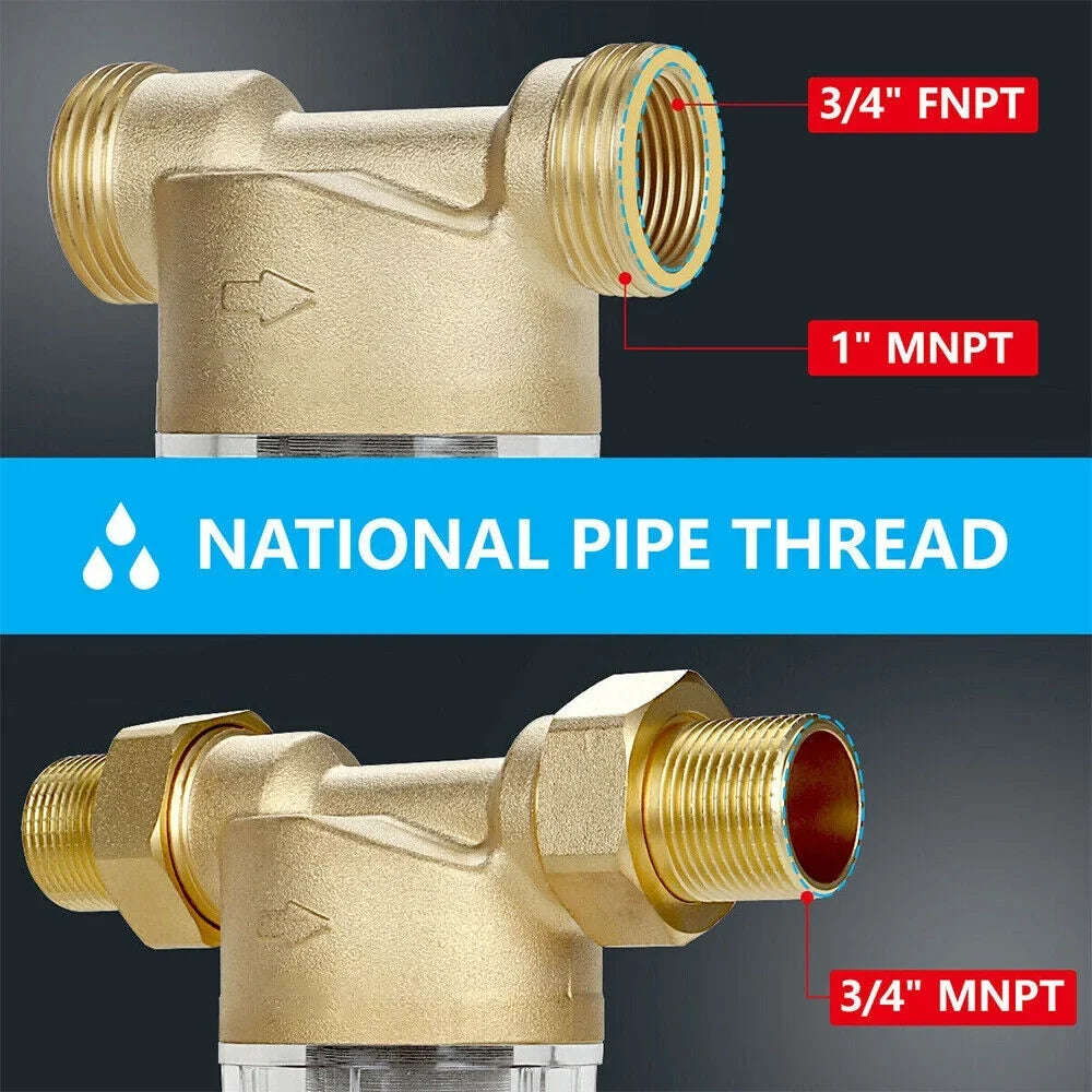 Filter Micron Spin 50 Water Sediment 2X System/whole House Water Pre-Filter Down