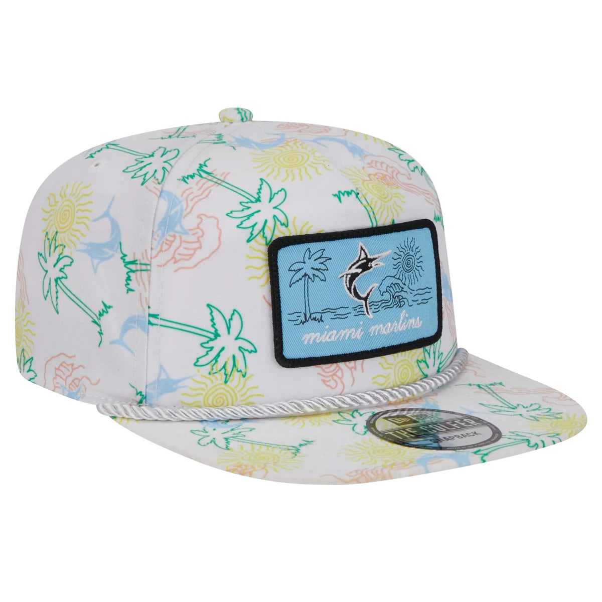 Snapback Hat Men's Marlins White Islander Miami Golfer New Era