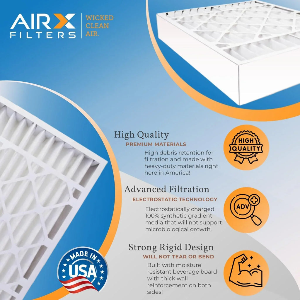 Filter Air Compatible 8 Filter Furnace MERV 16X25x4 Pack 2 FC100A1029 EXPXXFIL0016