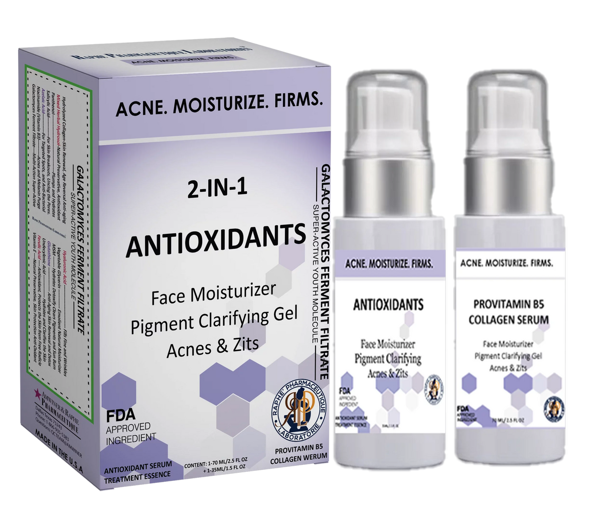 2 Antioxidant Moisturizer of Serum Firm in Remover 2 Spots and Lift Pack A Acnes 1