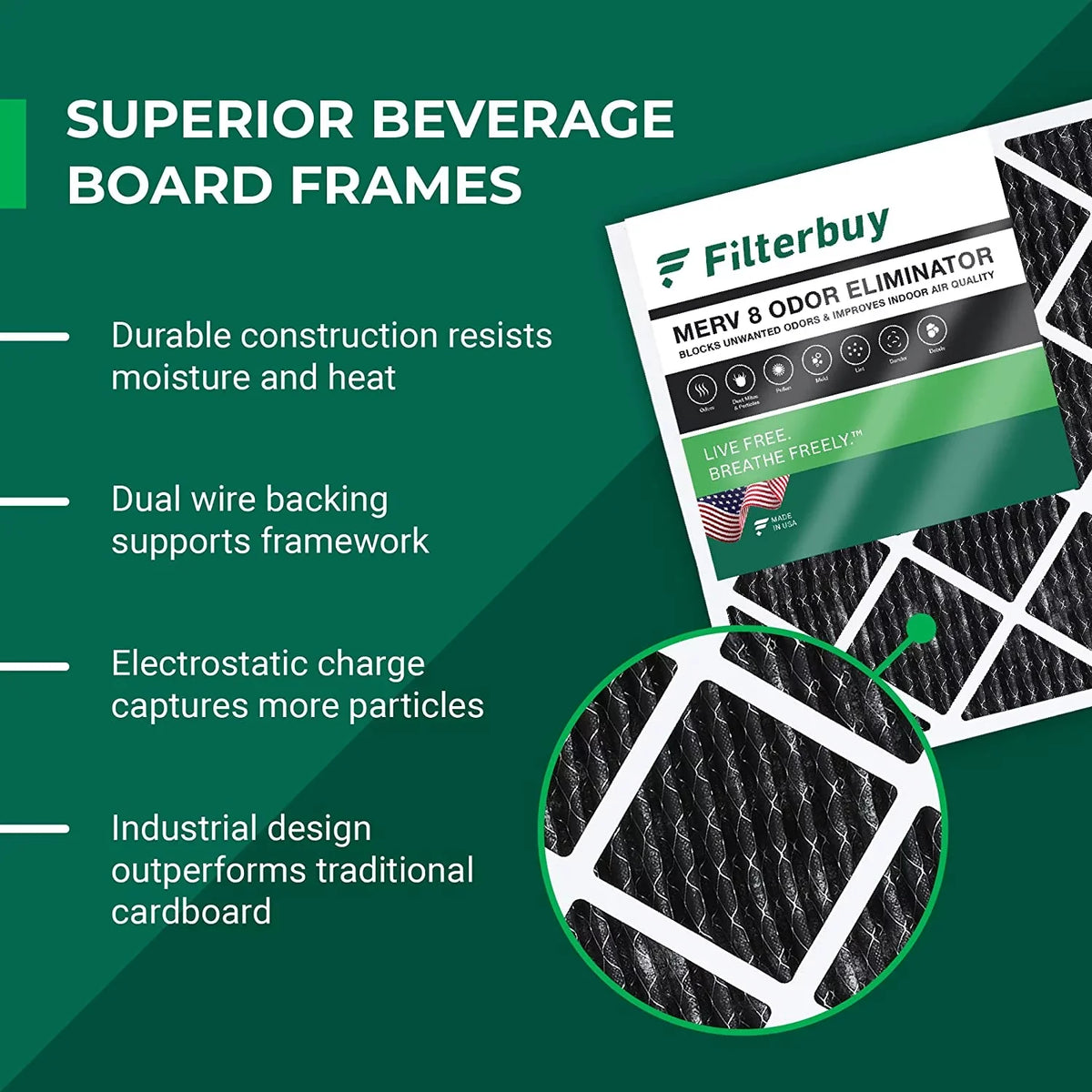 HVAC Pleated Air 8 with Filters (12-Pack) 18x30x1 Eliminator MERV Filterbuy Furnace Carbon Odor AC Activated
