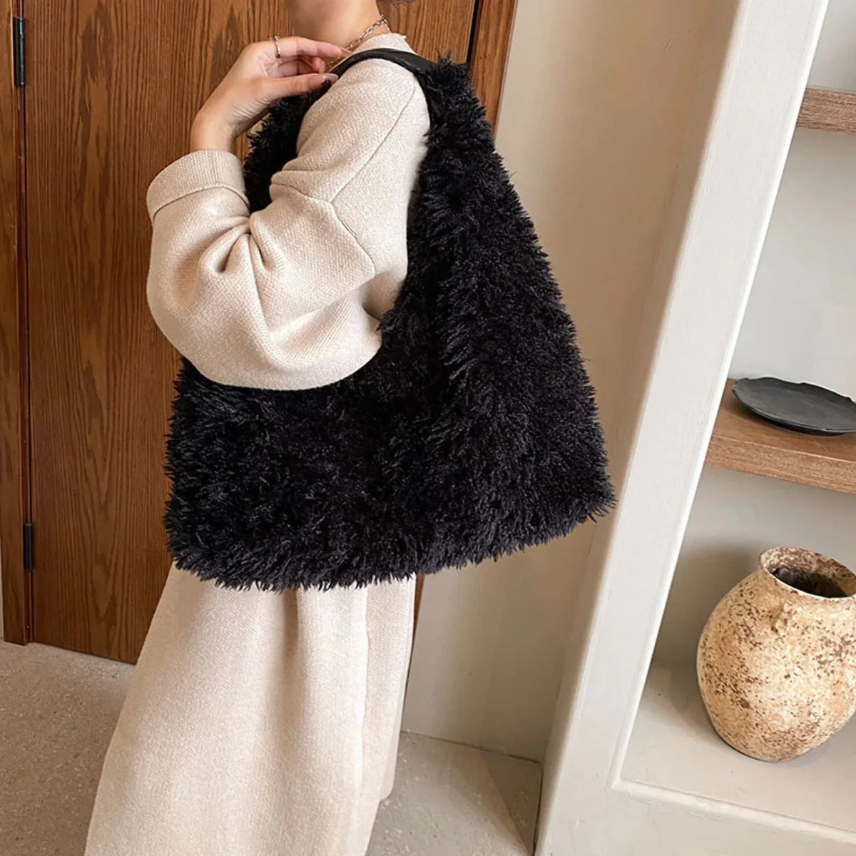 Armpit Trend Luxury Cute Autumn Women Tote Shoulder And Designer Ainter Handbags Plush For Fashion New Bags Bag Large-capacity
