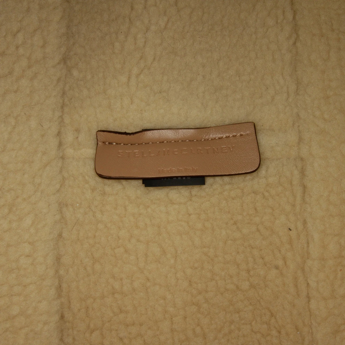 Shearling Pre-Owned Stella (Good) Authenticated Fiber McCartney Unisex Satchel Fabric Brown Stella Trimmed Logo Chemical