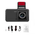 Recording Support Eccomum Touchscreen Inch Detection Night-Vision Recorder Angle DVR Camera Reversing Loop 170° Motion Car with Dashcam Dash 4 Wide Driving Picture 1080P
