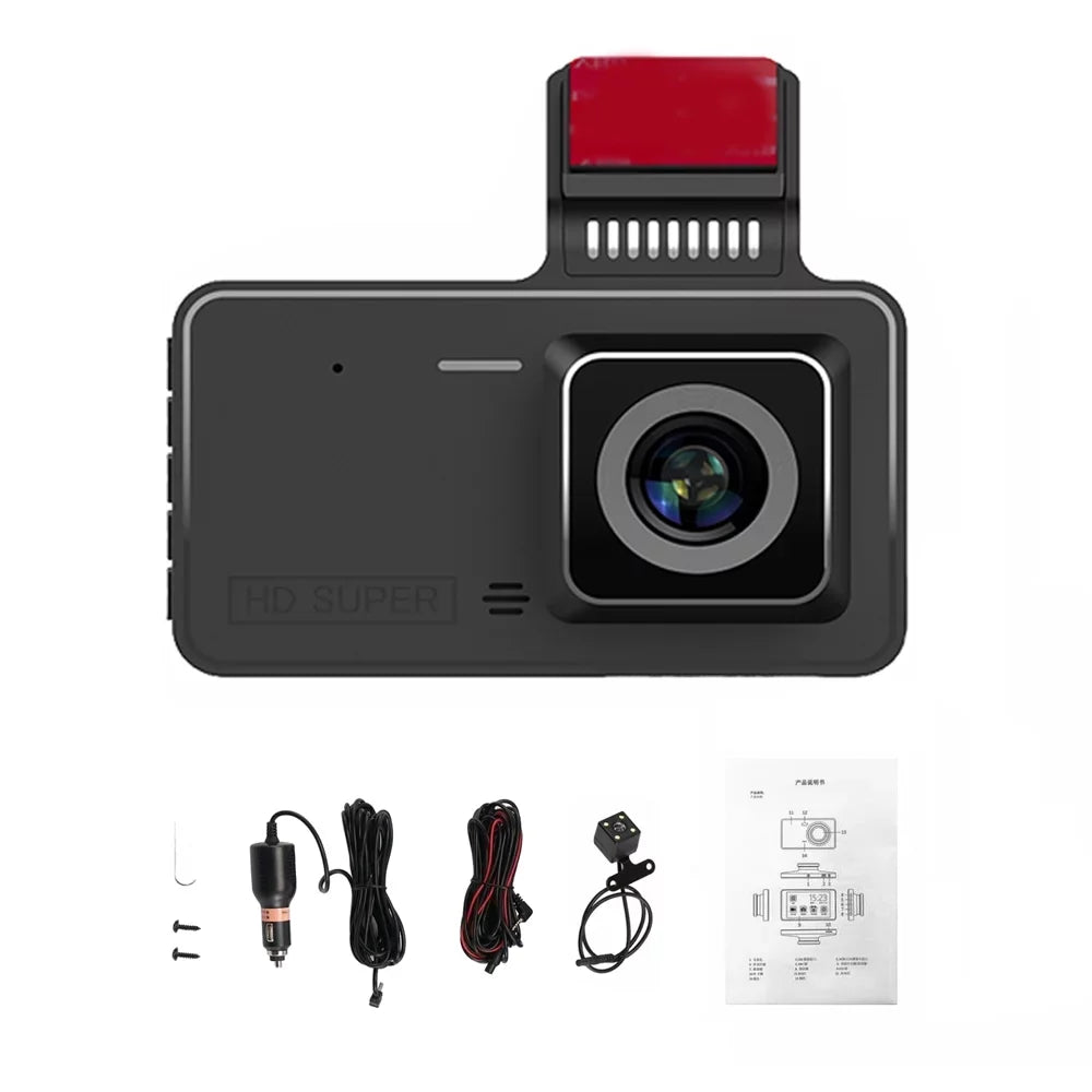 Recording Support Eccomum Touchscreen Inch Detection Night-Vision Recorder Angle DVR Camera Reversing Loop 170° Motion Car with Dashcam Dash 4 Wide Driving Picture 1080P