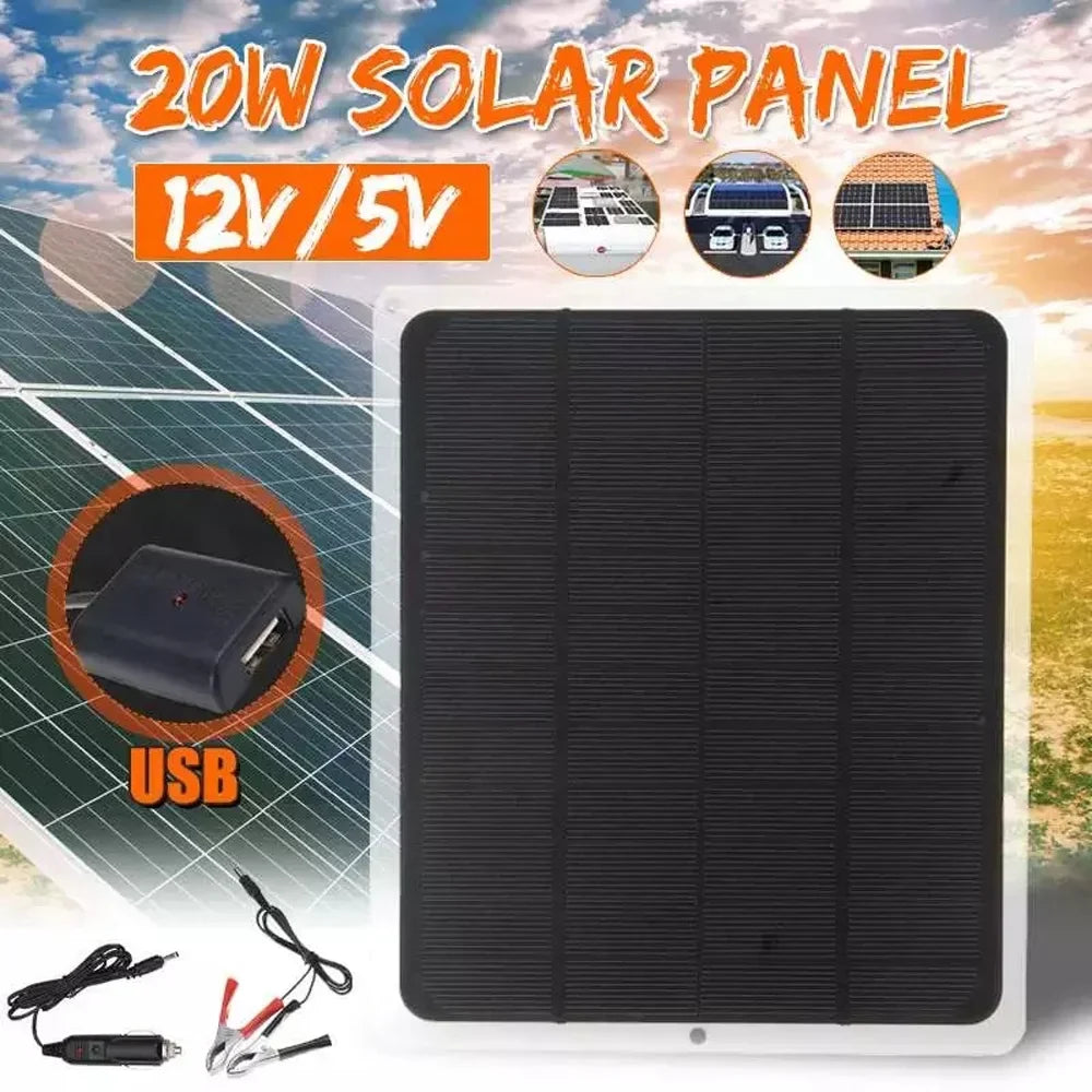 Camping Tool Silicon Monocrystalline - Panel Aibecy Portable for Hiking 20W Solar Charging