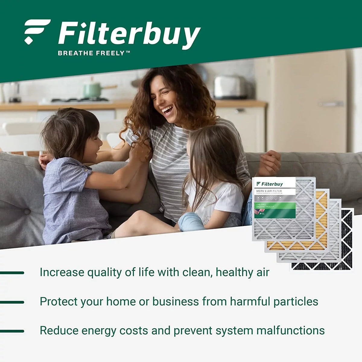 Pleated Filters AC (4-Pack) HVAC Filterbuy MERV Air Furnace 20x27x1 8