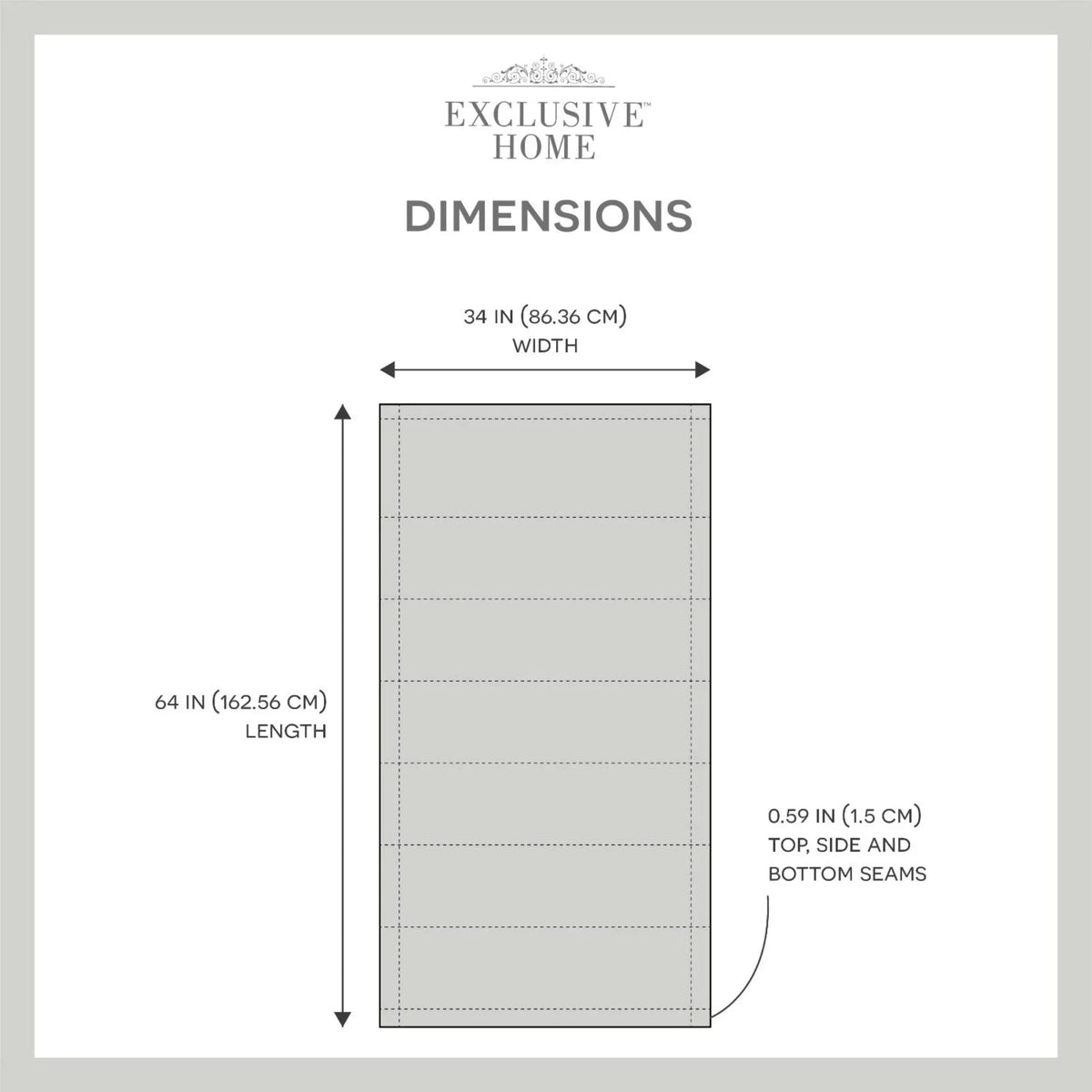 Grey 34"x64", Blackout Ricardo Shade, Exclusive Home Total Roman