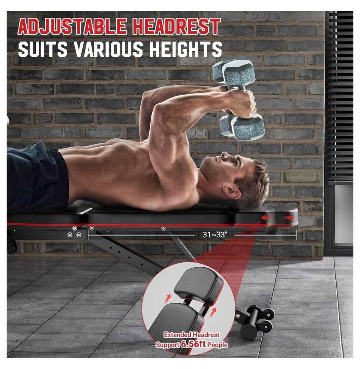 Bench Leg Pad, Headrest, for Capacity Workout Bench, Weight Weight Preacher Gym Incline with Body 900Lbs Flat Extension Full Home Workout, Bench Adjustable Exercise Decline and Extended